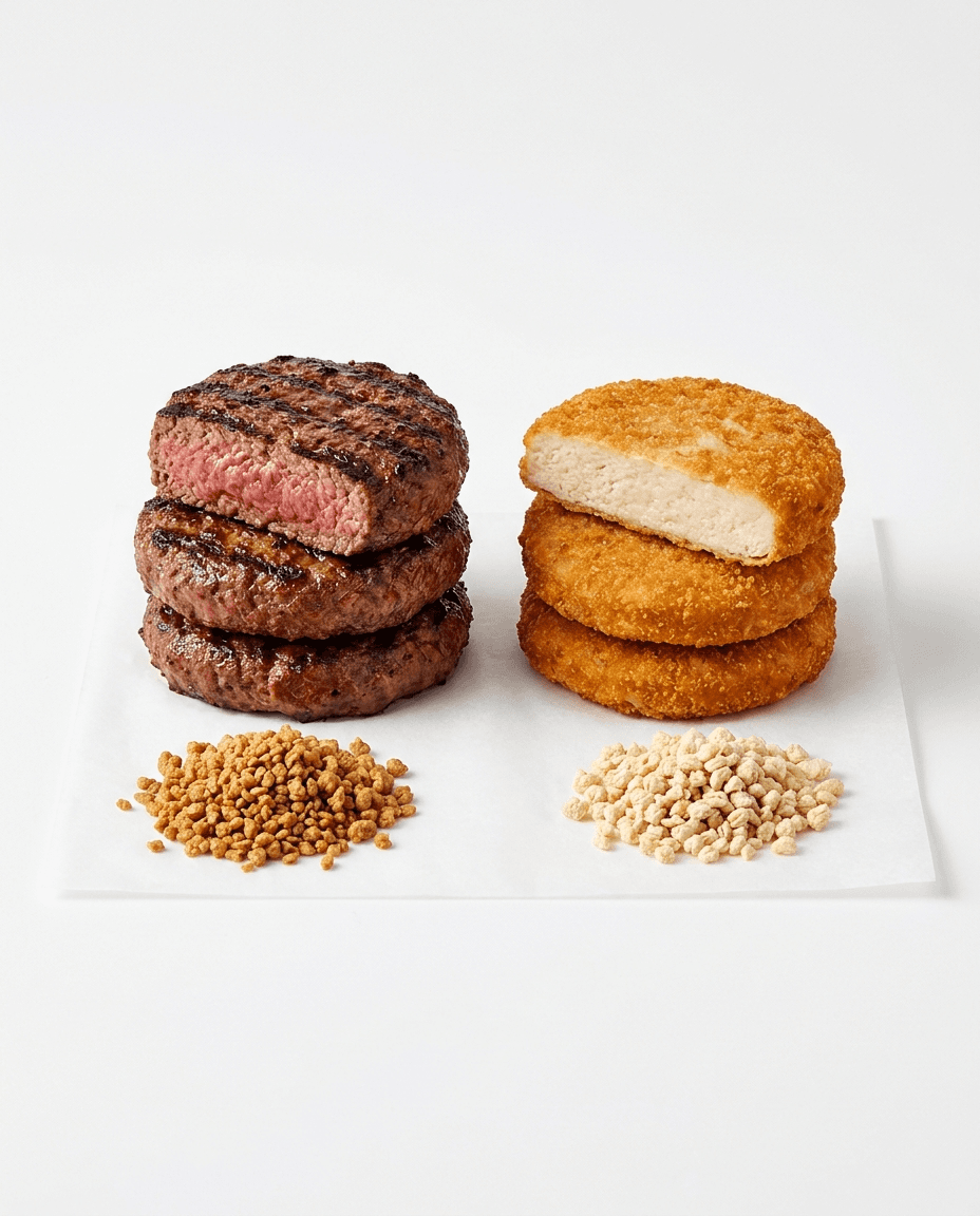 Hamburguesas de res y pollo
